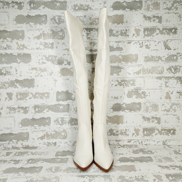 NEW MARC FISHER Meyana Over The Knee Boot In New Chic Cream C185 - Picture 3 of 14